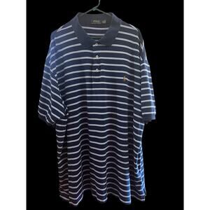 Polo Ralph Lauren Men’s Classic Polo Short Sleeve Shirt 3XLT Blue / White Stripe